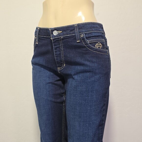 Harley Davidson Women's SZ 8 Mid-Rise Boot Cut Embellished Jeans 99176-16VW - Picture 4 of 16